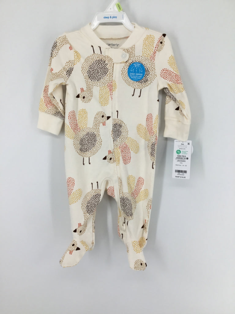 Carter's Child Size 3 Months Tan Thanksgiving Sleeper