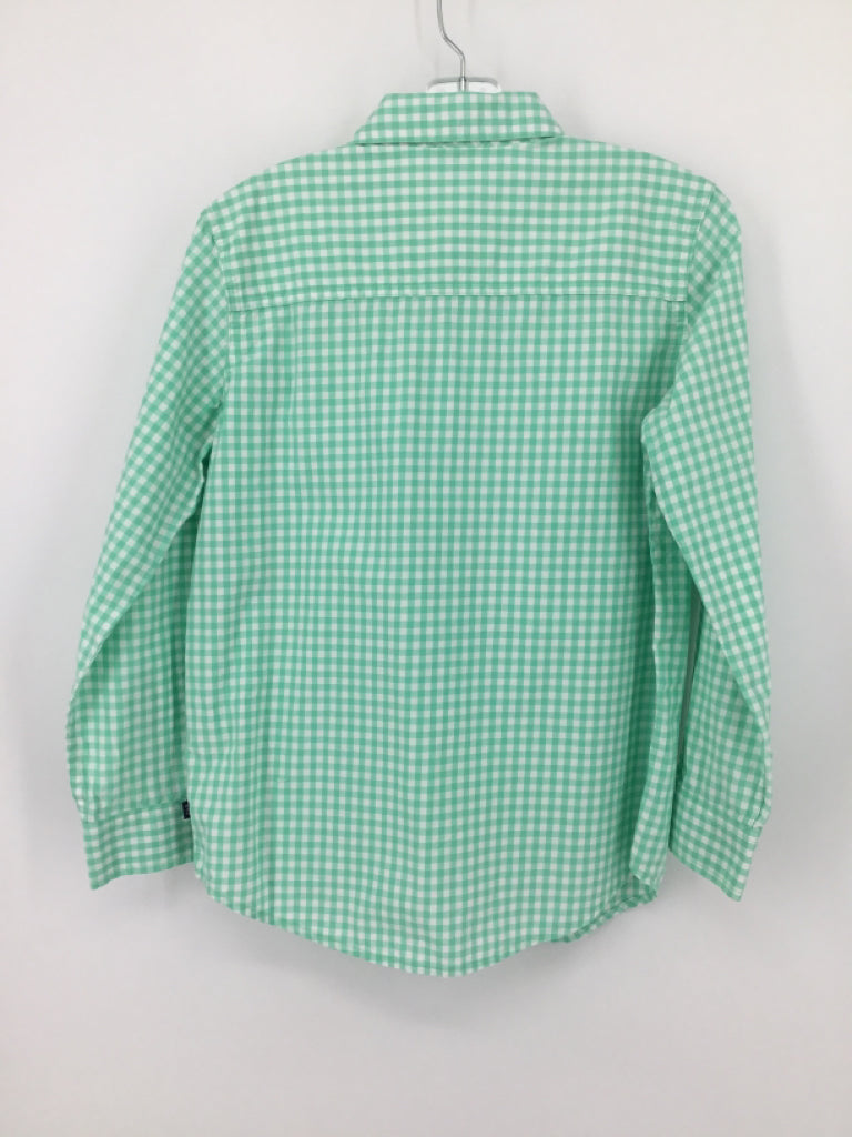 Gap Kids Child Size 8 Green Gingham Shirt - boys