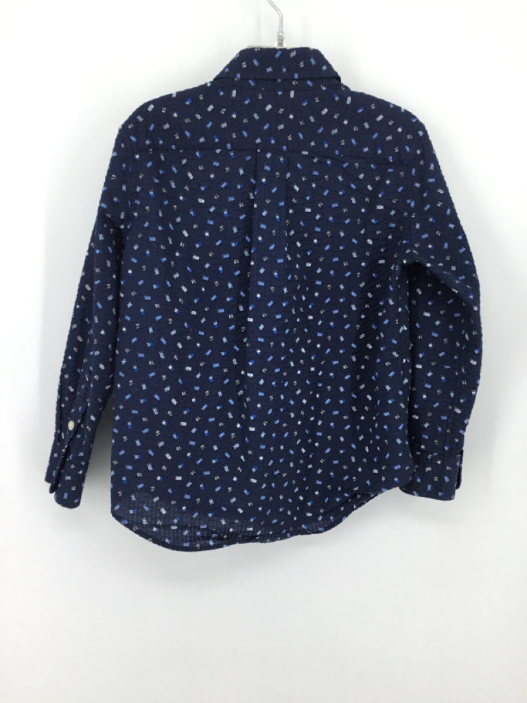 Ralph Lauren Child Size 4 Navy Print Shirt - boys