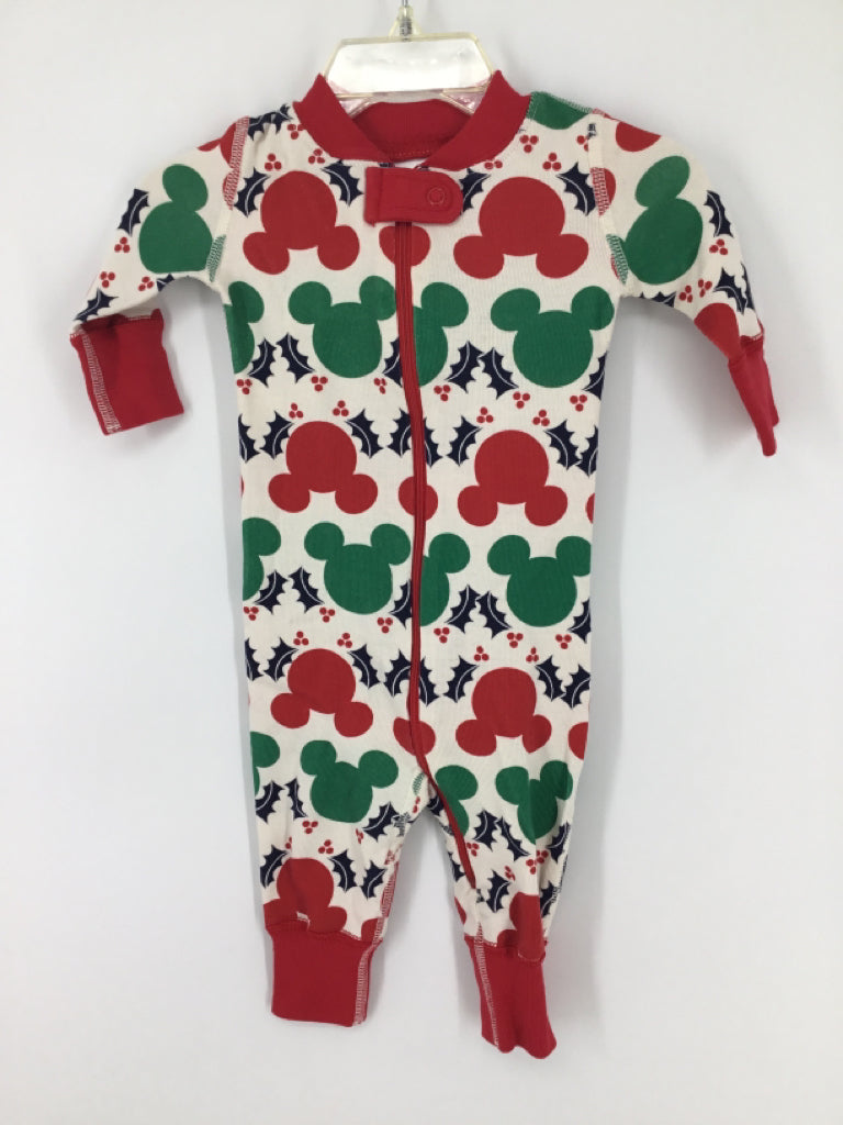 Hanna Andersson + Disney Child Size 0-3 Months Red Christmas Pajamas