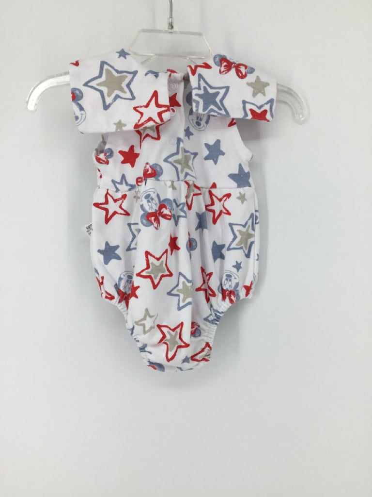 Disney Child Size 0-3 Months White Stars & Stripes Outfit