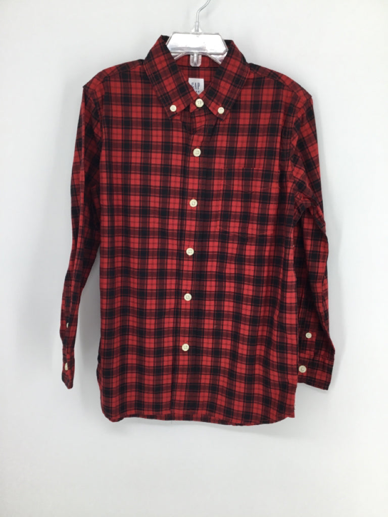 Gap Kids Child Size 6 Red Plaid Shirt - boys