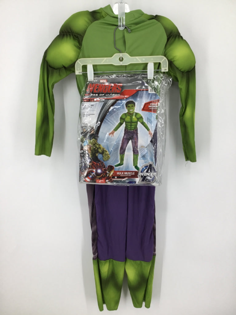 Marvel Child Size 8 Green Hulk Muscle Halloween Costume