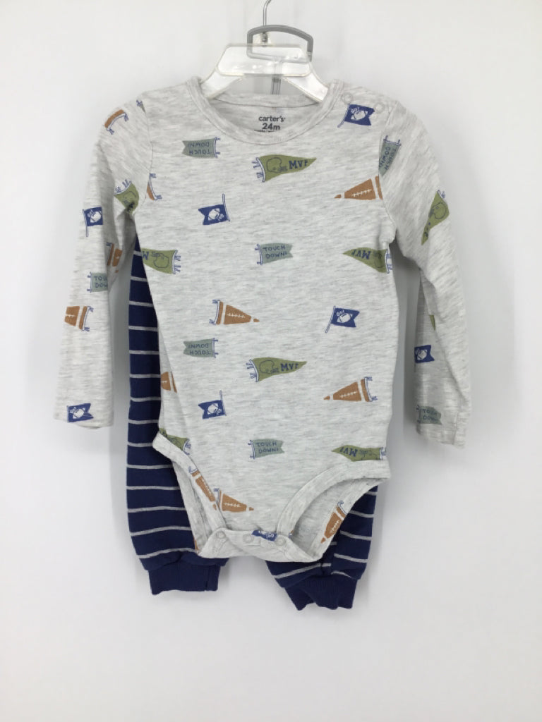 Carter's Child Size 24 Months Gray Print Outfit - boys