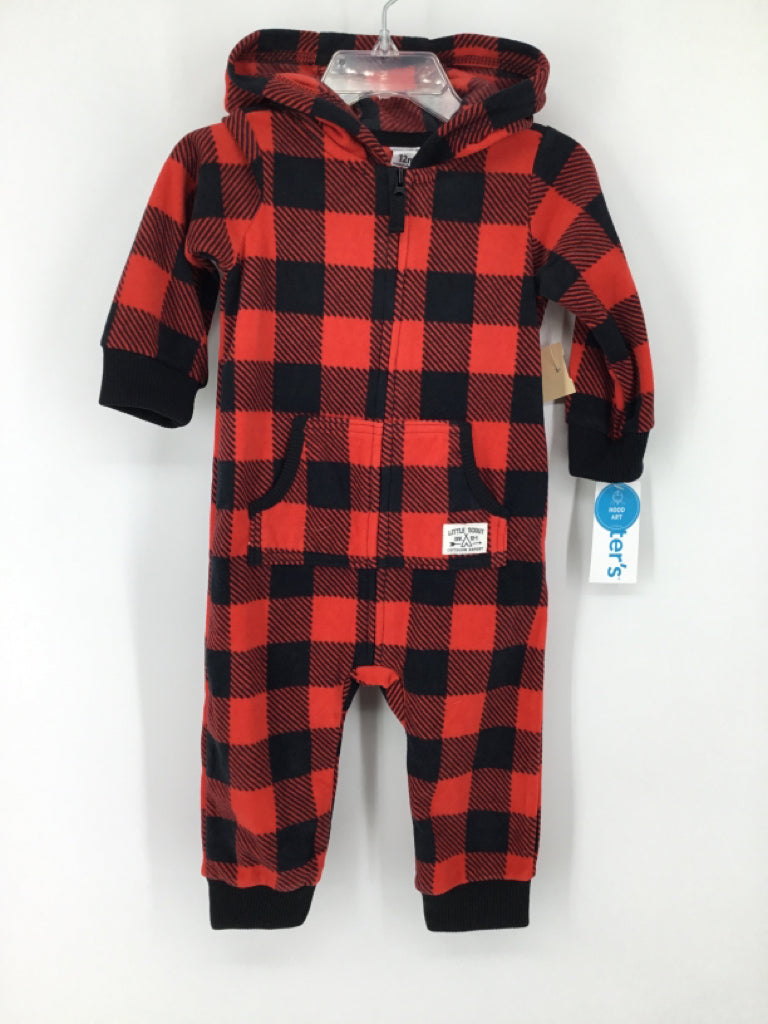 Carter's Child Size 12 Months Red Plaid Outfit - boys