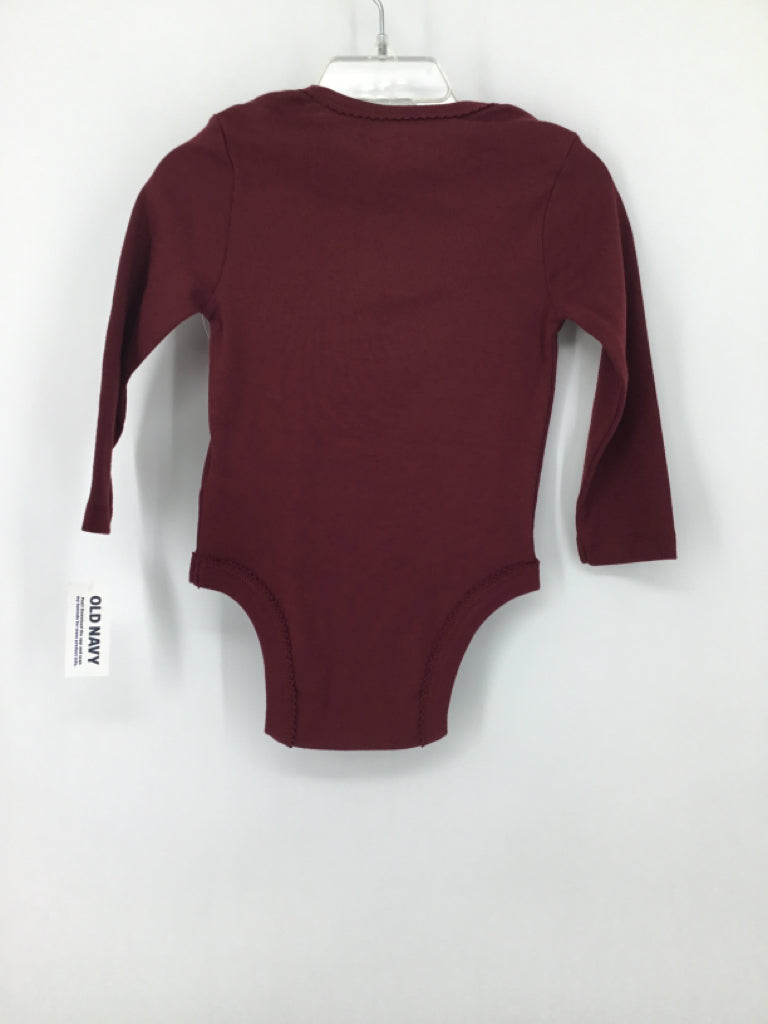 Old Navy Child Size 12-18 Months Burgundy Onesie