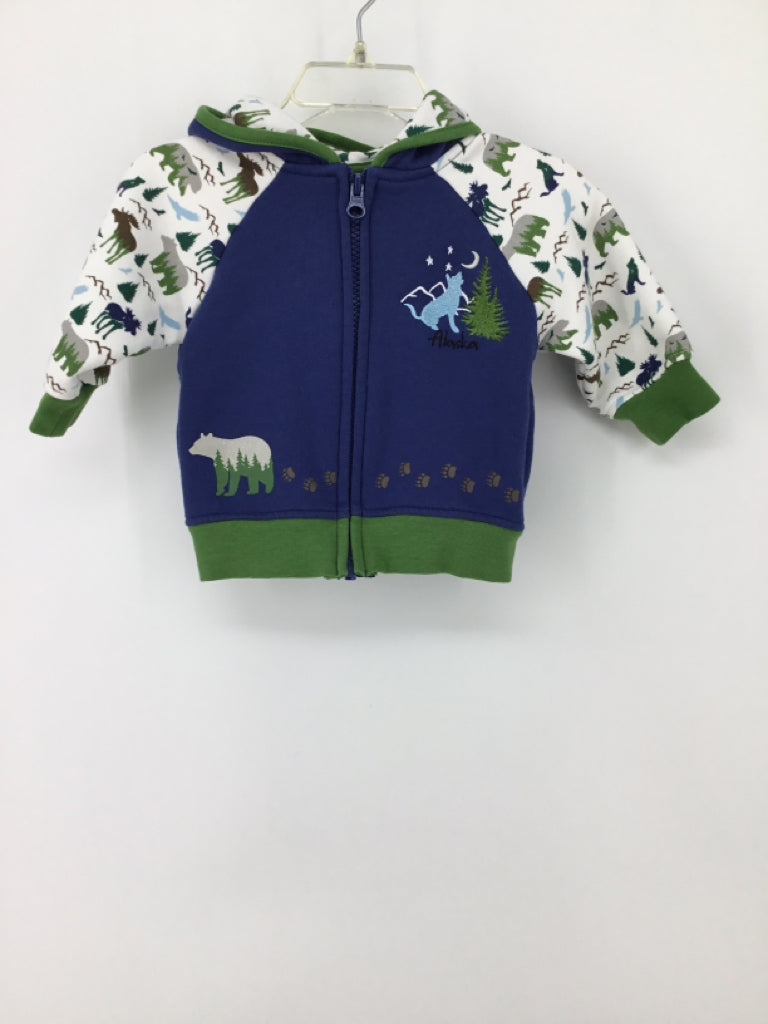 brandless Child Size 6 Months Blue Embroidered Hoodie - boys