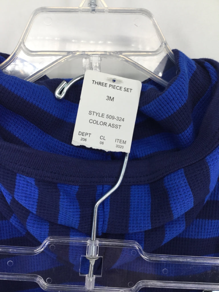 Just One You Made by Carters Child Size 3 Months Blue Stripe Outfit - boys
