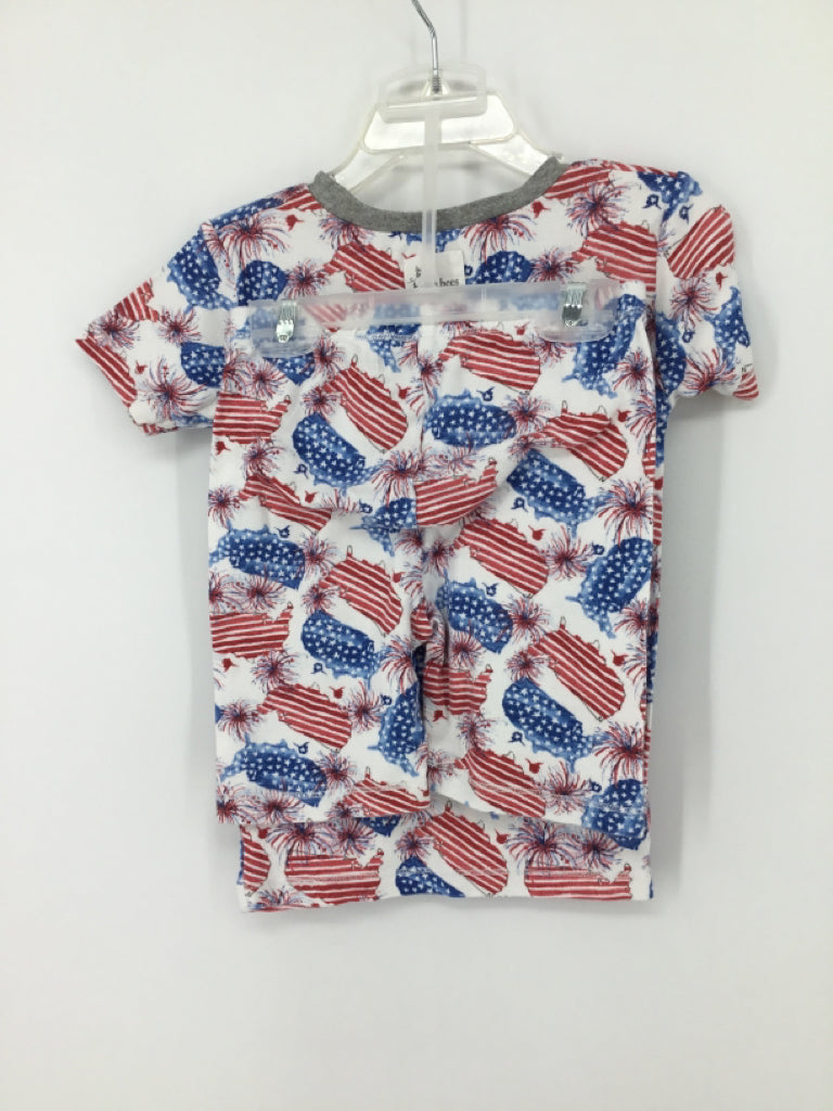 Burt's Bees Baby Child Size 5 Red Stars & Stripes Pajamas