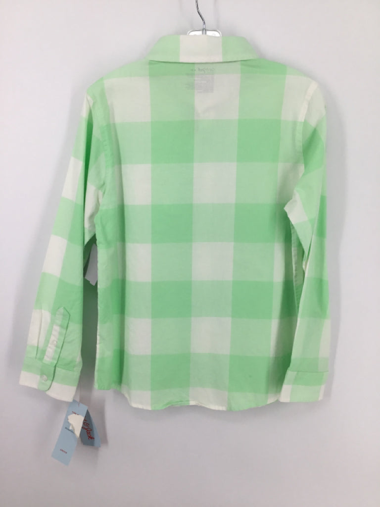 Cat & Jack Child Size 8 Green Gingham Shirt - boys