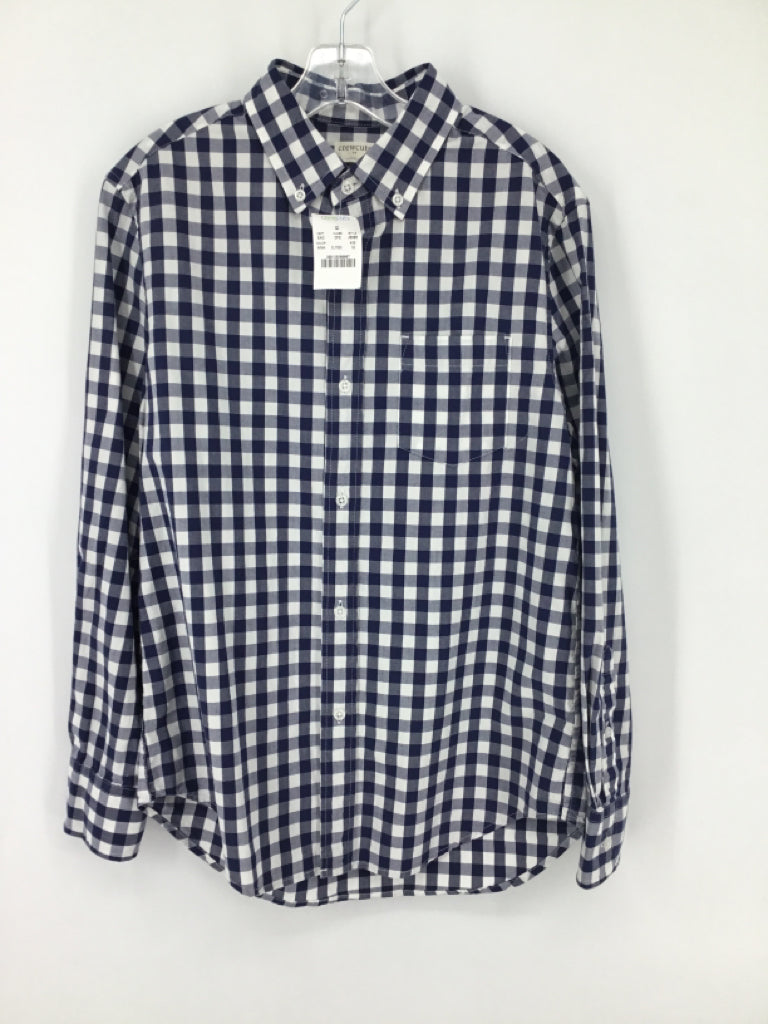 Crewcuts Child Size 12 Navy Gingham Shirt - boys