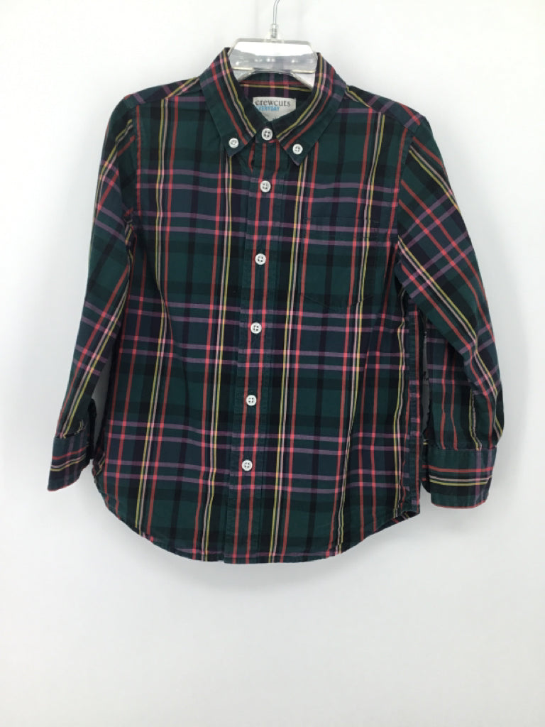 Crewcuts Child Size 3 Green Plaid Shirt - boys