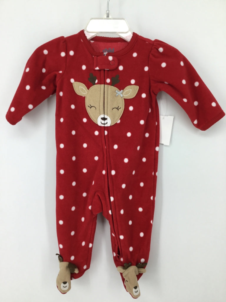 Child of Mine Child Size 0-3 Months Red Christmas Sleeper