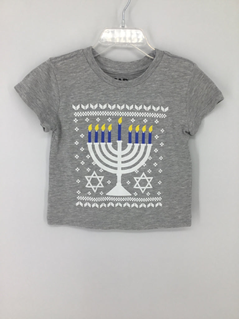 Mad Engine Child Size 2 Gray Hanukkah T-Shirt