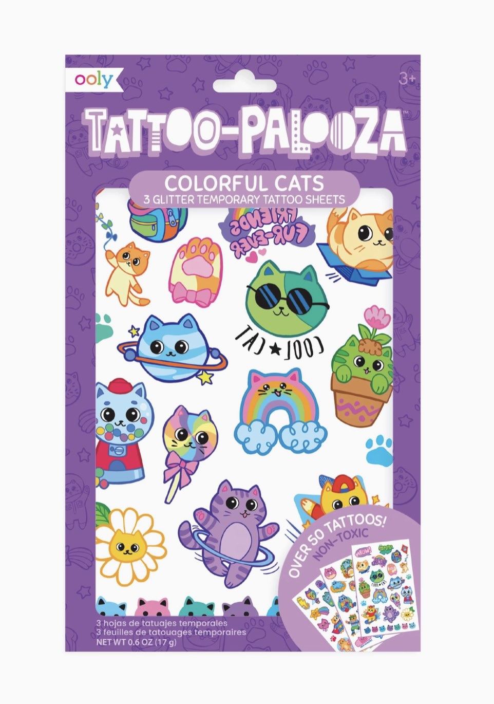Ooly - Glitter Tattoo Palooza Temporary Tattoos (Colorful Cats)