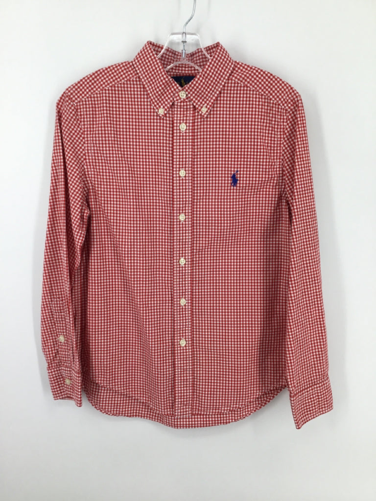 Ralph Lauren Child Size 10 Red Gingham Shirt - boys