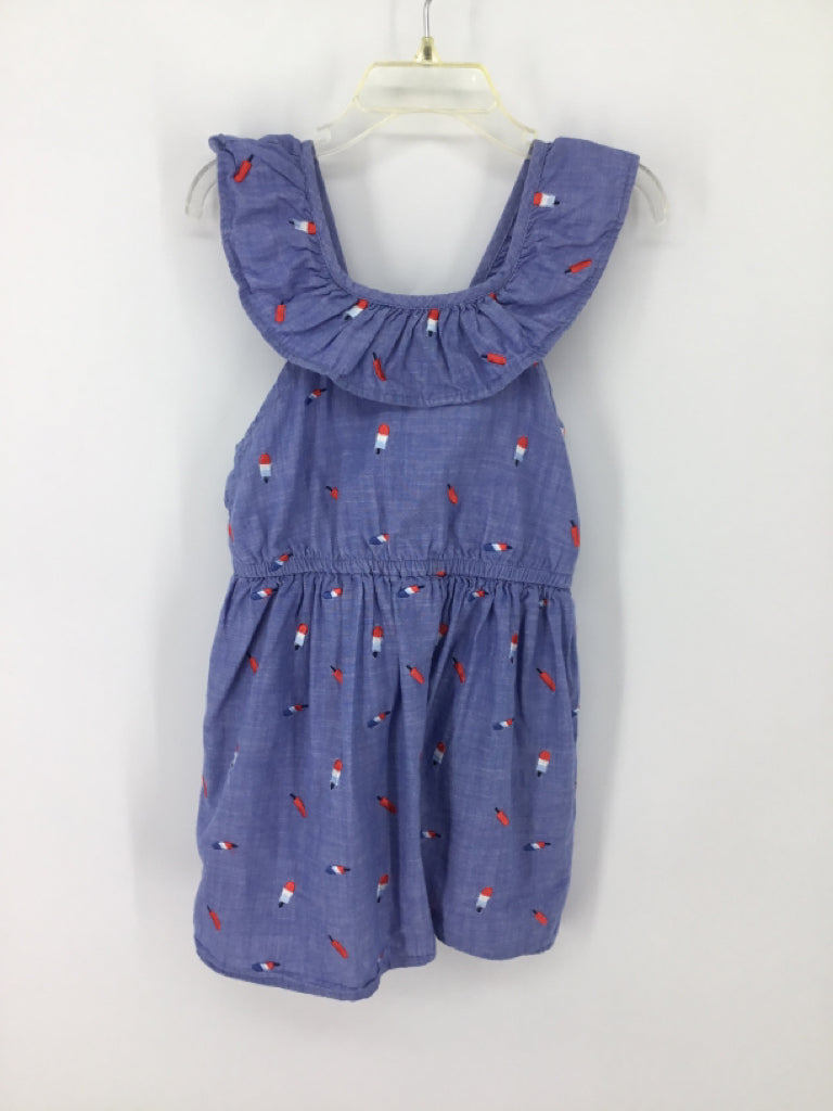 Cat & Jack Child Size 4 Blue Stars & Stripes Dress