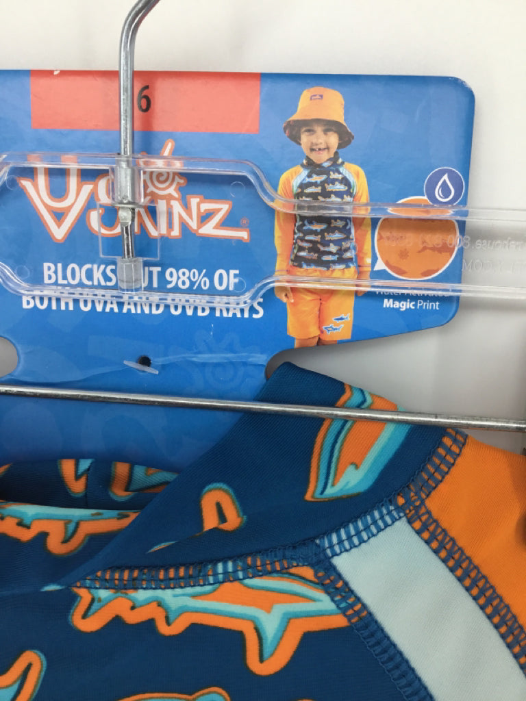 UV Skinz Child Size 6 Orange Print Swimwear - boys