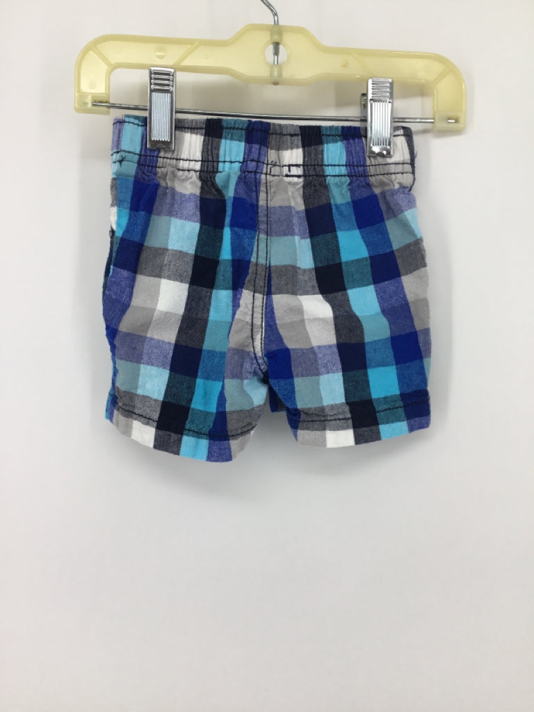 jumping beans Child Size 3 Months Blue Checkered Shorts - boys