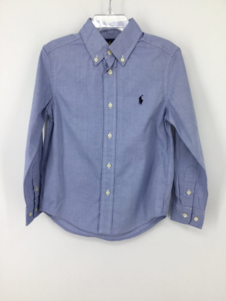Ralph Lauren Child Size 5 Blue Solid Shirt - boys