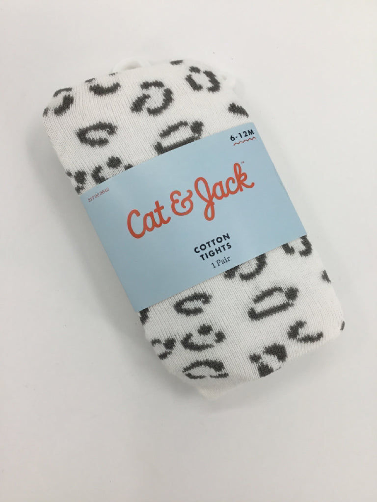 Cat & Jack Child Size 6-12 Months White Tights - girls