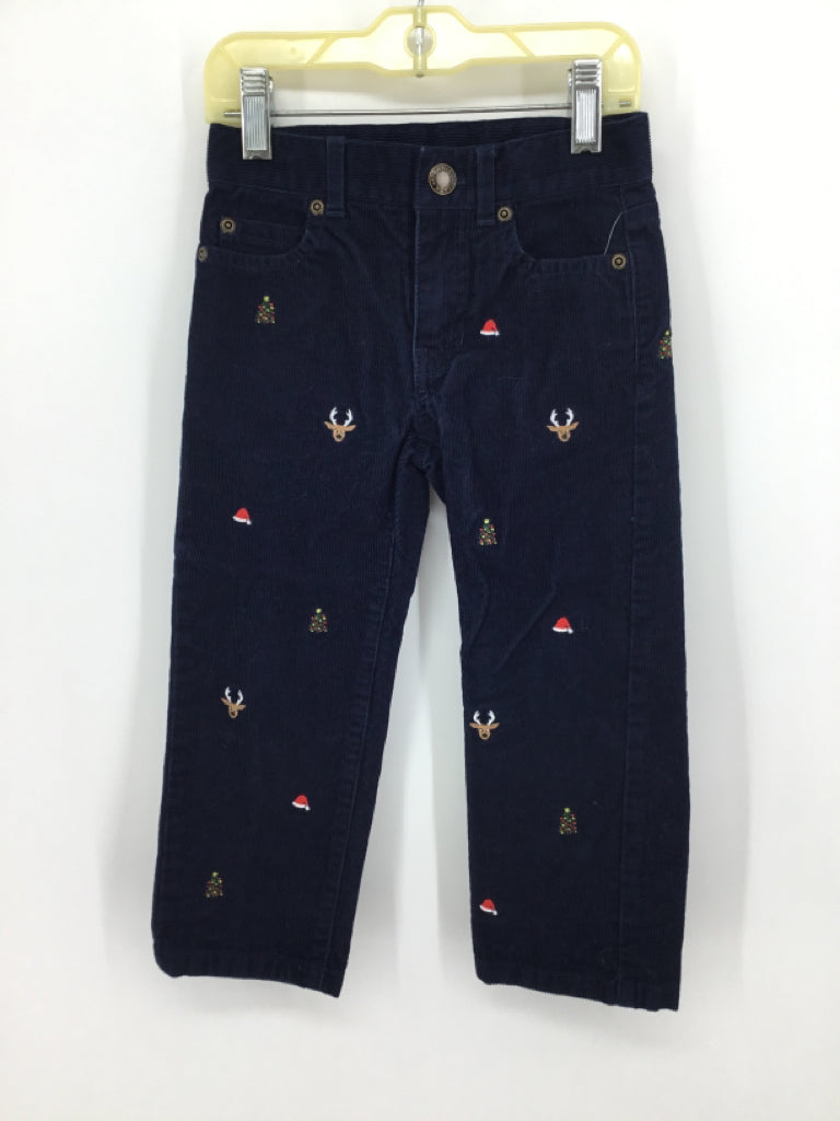 Janie and Jack Child Size 3 Navy Christmas Pants