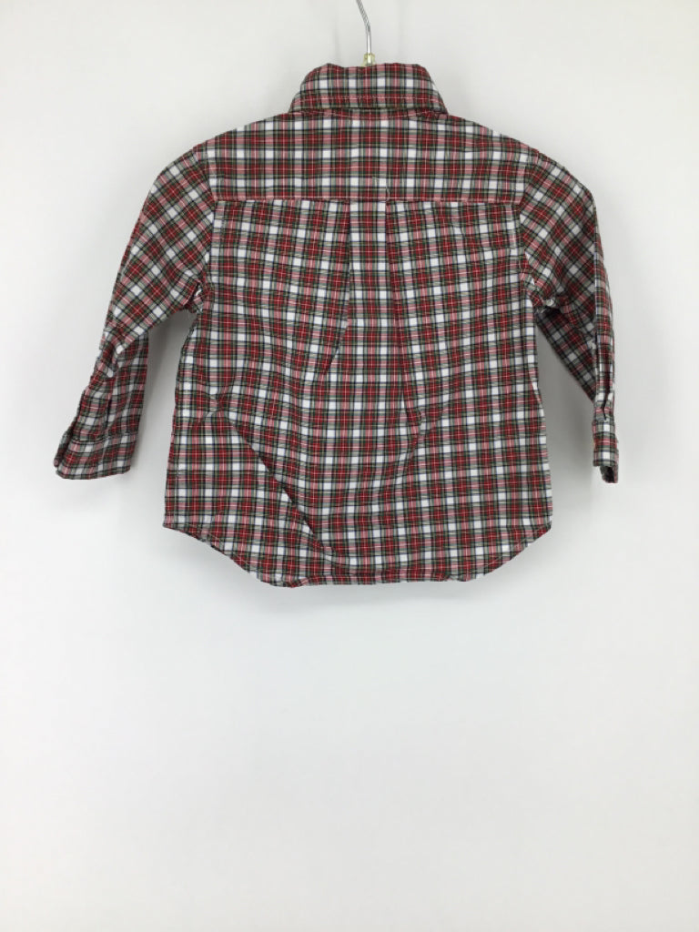 Ralph Lauren Child Size 9 Months Red Plaid Shirt - boys