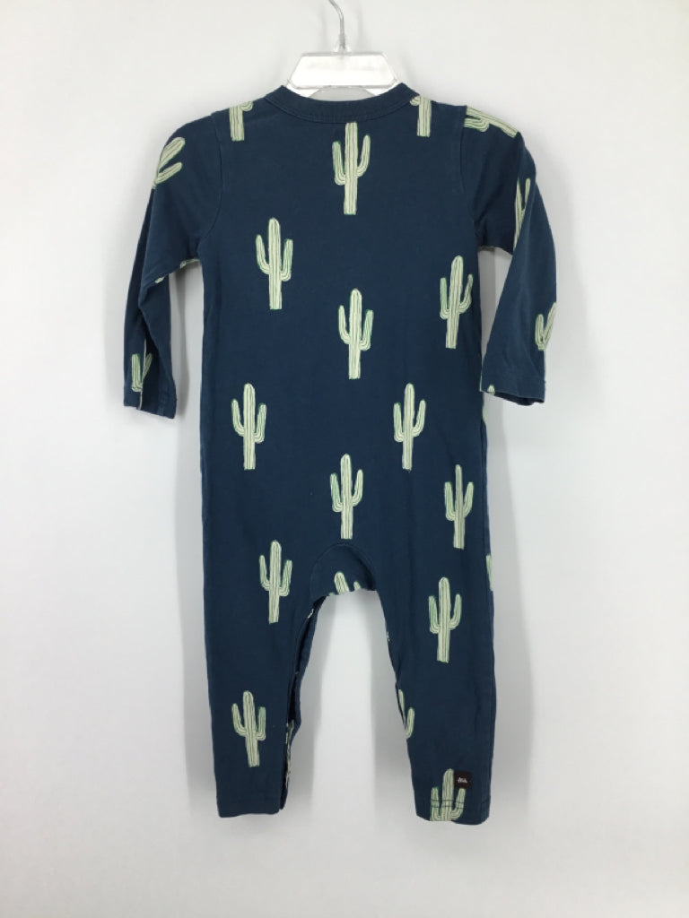 Tea Child Size 12-18 Months Blue Print Outfit - boys