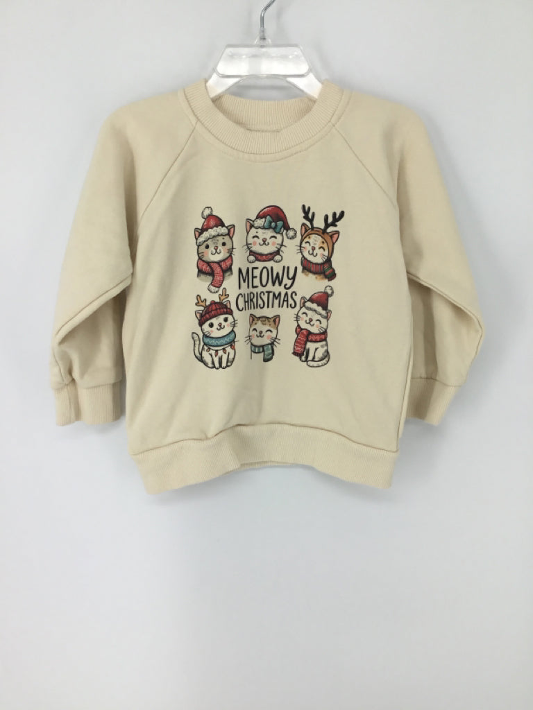 Mango Kids Child Size 2 Cream Christmas Sweatshirt