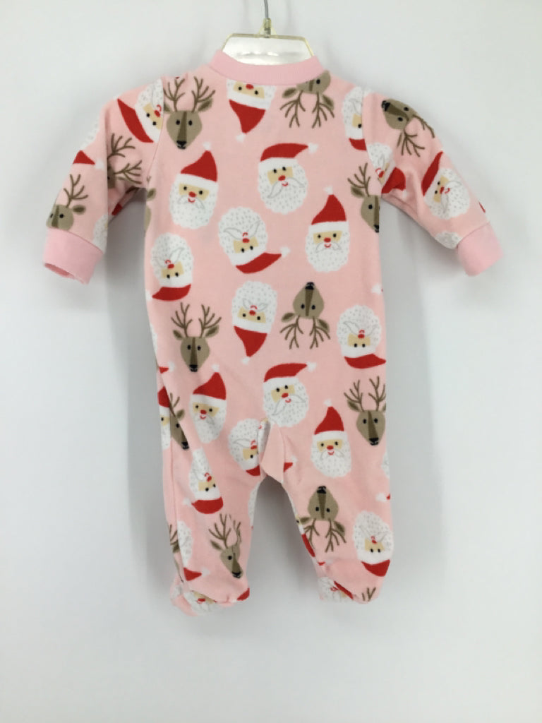 Carter's Child Size 3 Months Pink Christmas Sleeper