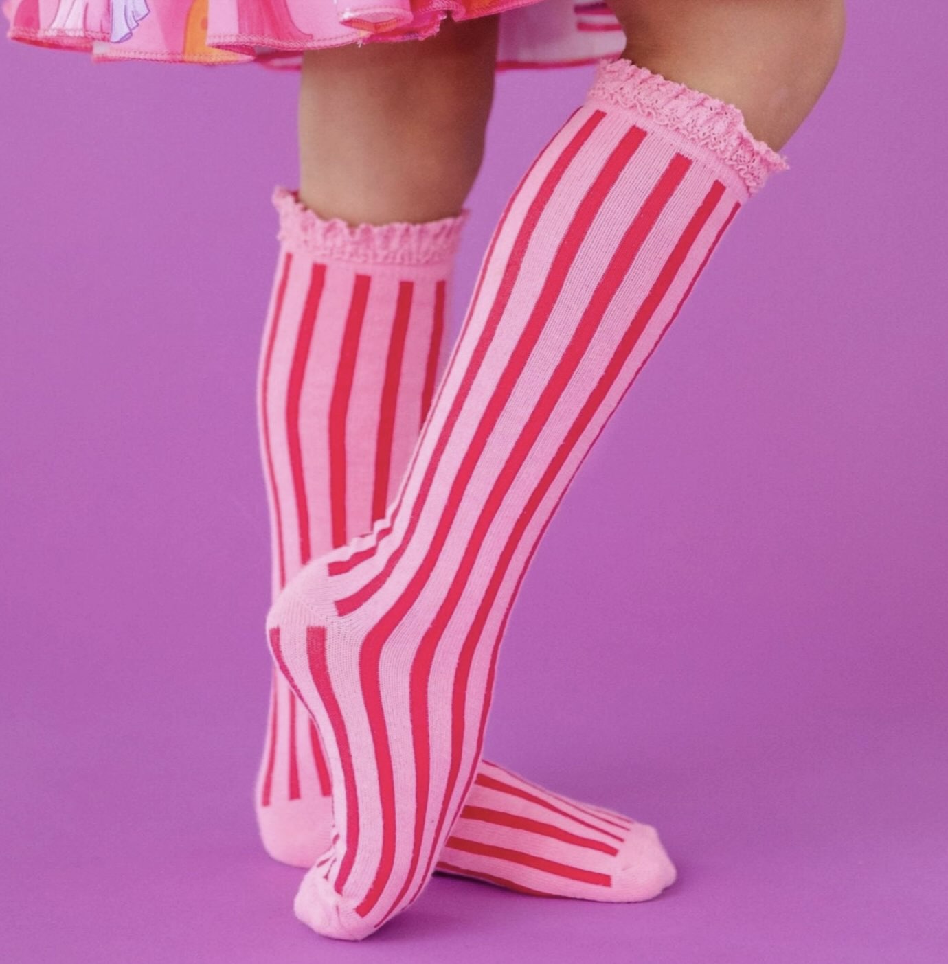 The Little Stocking Co - Knee High Socks (Taffy Striped)