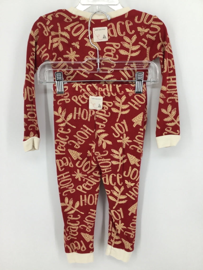 Burt's Bees Baby Child Size 2 Red Christmas Pajamas