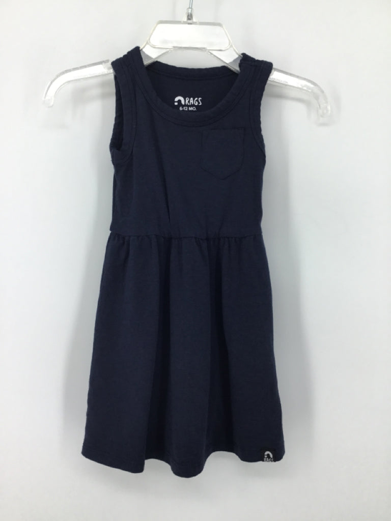 Rags Child Size 6-12 Months Navy Dress - girls