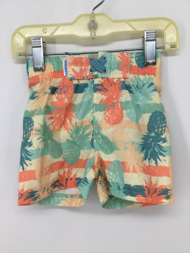 Rugged Butts Child Size 3-6 Months Blue Solid Swimwear - boys