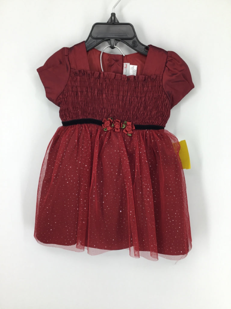 Sweet Heart Rose Child Size 12 Months Burgundy Dress - girls