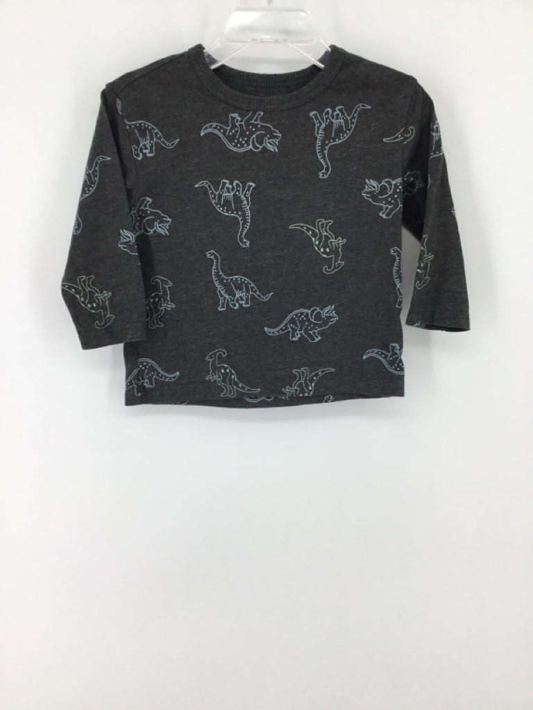 Cat & Jack Child Size 12 Months Gray Dinosaur T-shirt - boys