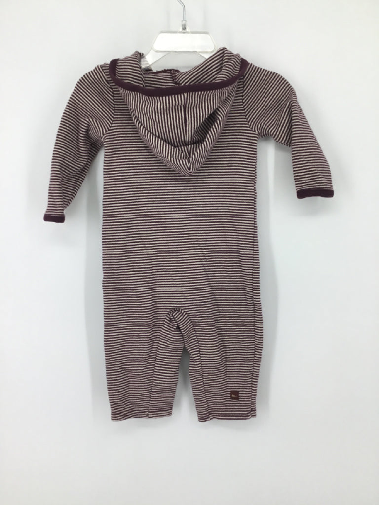 Tea Child Size 3-6 Months Burgundy Stripe Outfit - boys
