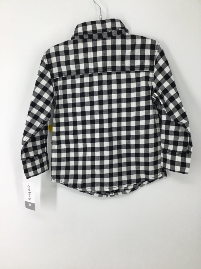 Carter's Child Size 2 Black Checkered Shirt - boys