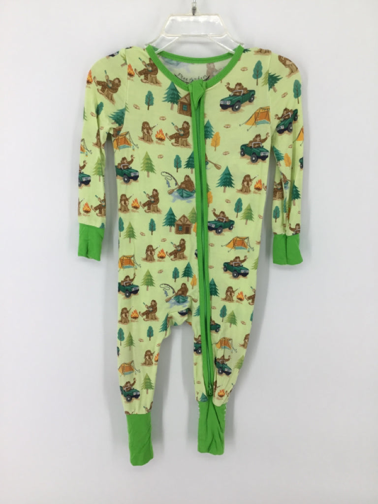 Free Birdees Child Size 6-12 Months Green Pajamas - girls