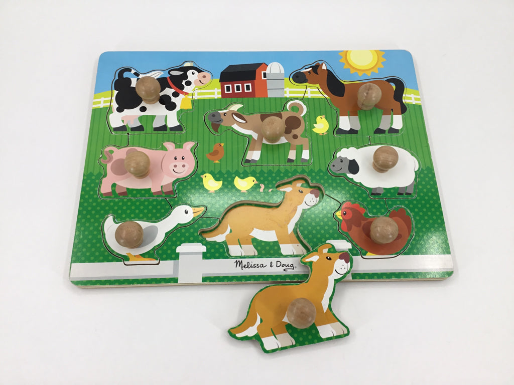 Melissa & Doug Wooden Jumbo Knob Puzzle - On the Farm