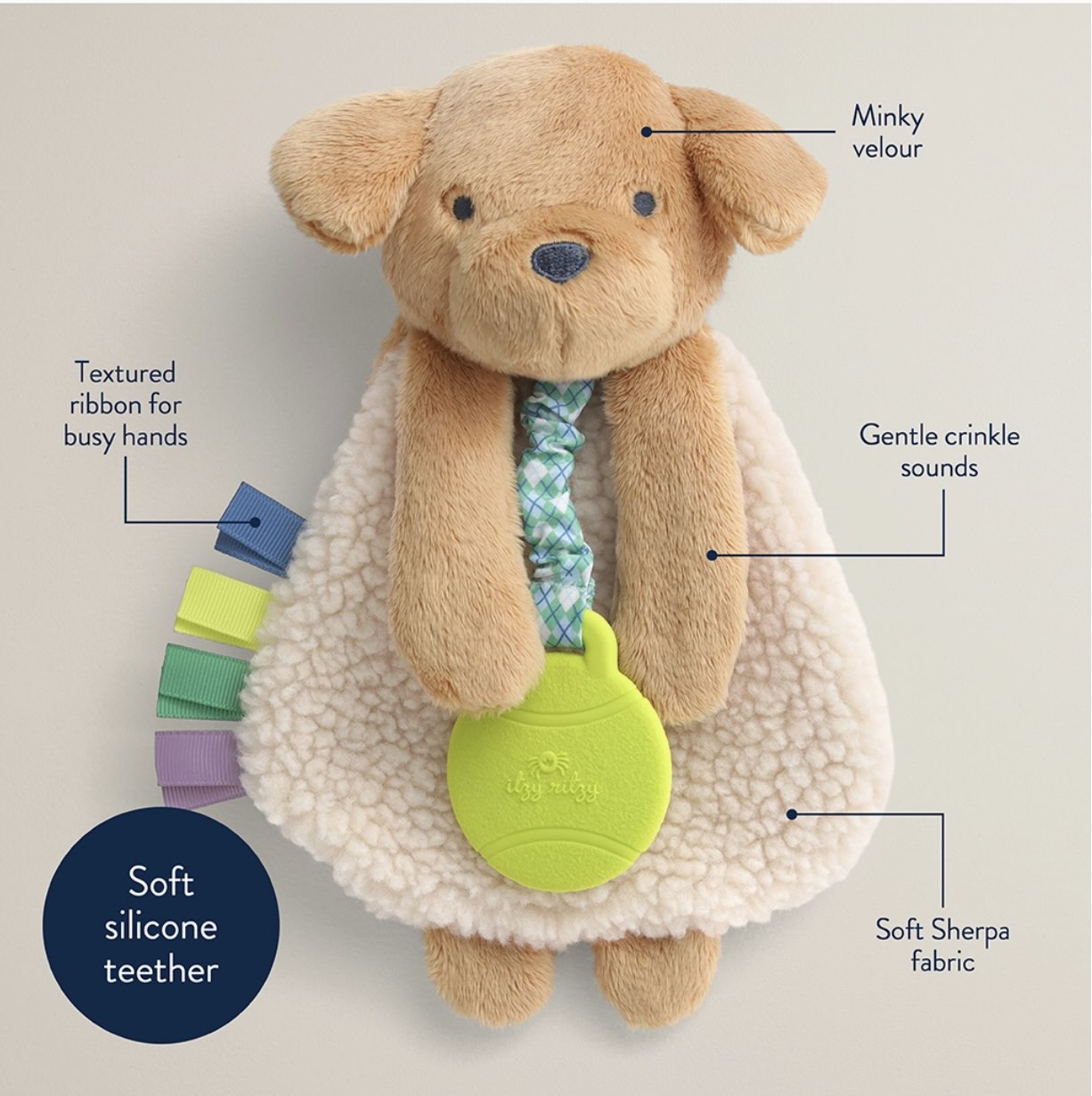 Itzy Ritzy - Itzy Lovey with Silicone Teether Toy ( Puppy)