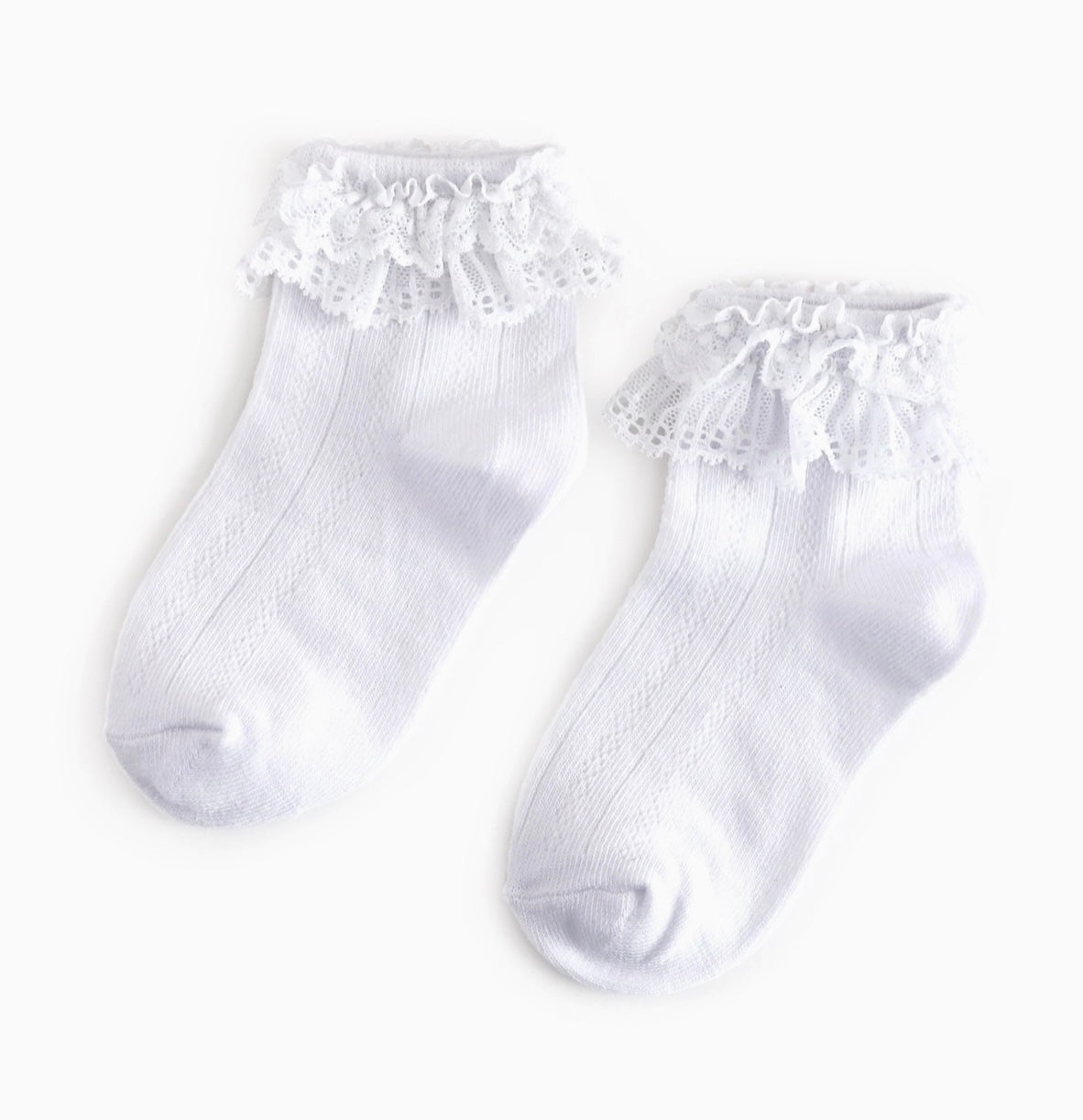 The Little Stocking Co - Lace Bobby Socks (White)