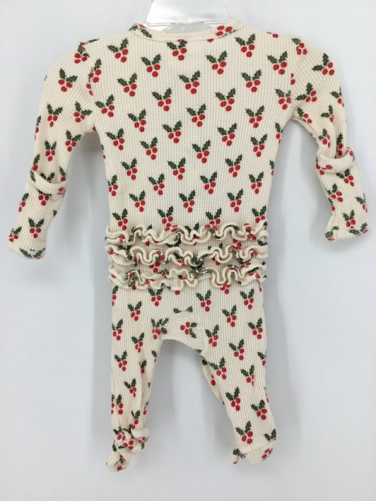 Spearmint Love Child Size 0-3 Months Cream Christmas Sleeper