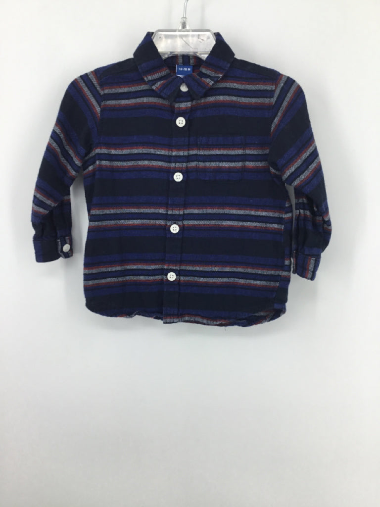 Old Navy Child Size 12-18 Months Blue Stripe Shirt - boys