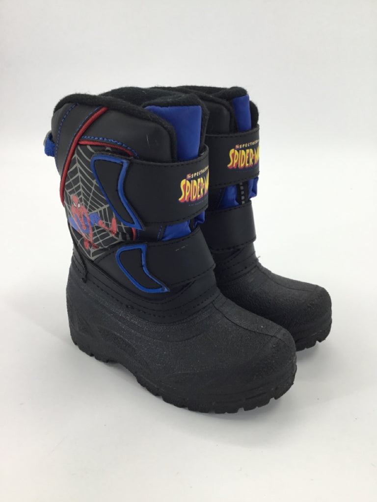 Marvel Spiderman Child Size 8 Toddler Black Rain/Snow Boots