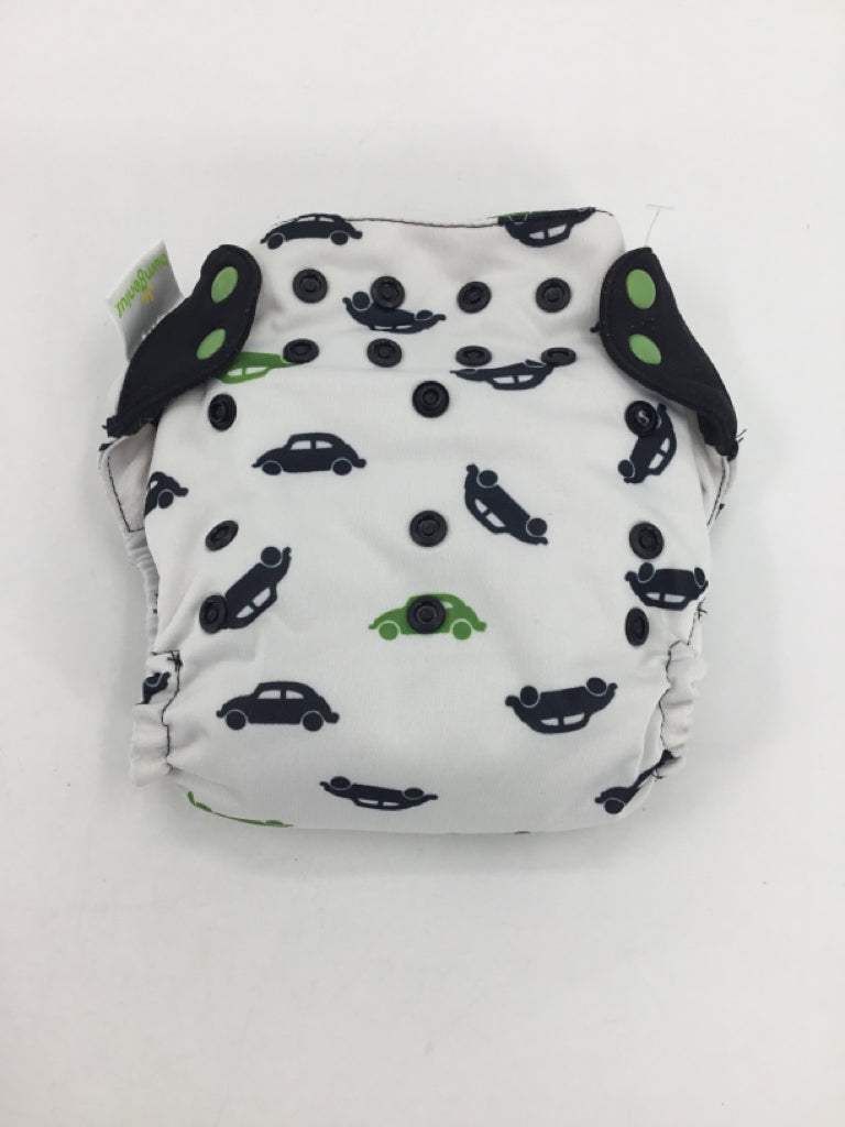 Bum Genius Child Size One Size White Print Free Time Cloth Diaper