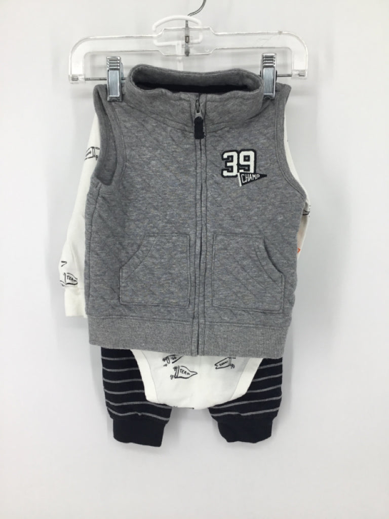 Carter's Child Size 12 Months Gray Solid Outfit - boys