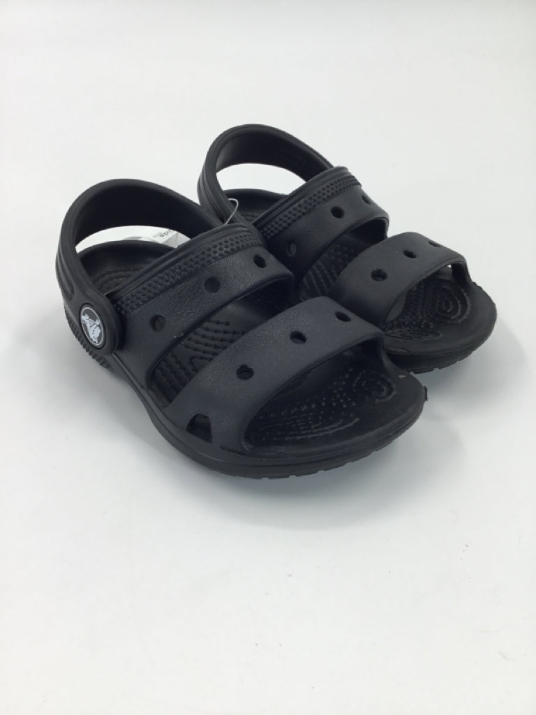 Crocs Child Size 7 Toddler Black Sandals/Flip Flops