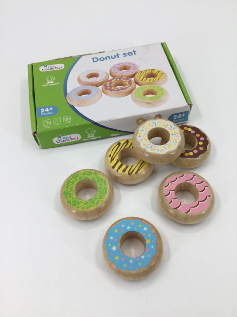 New Classic Toys Wooden Donut Set - 6 pk