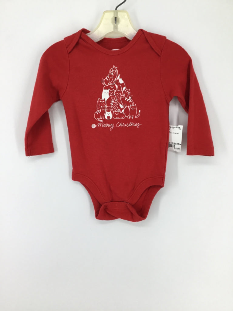 Old Navy Child Size 12-18 Months Red Christmas Onesie